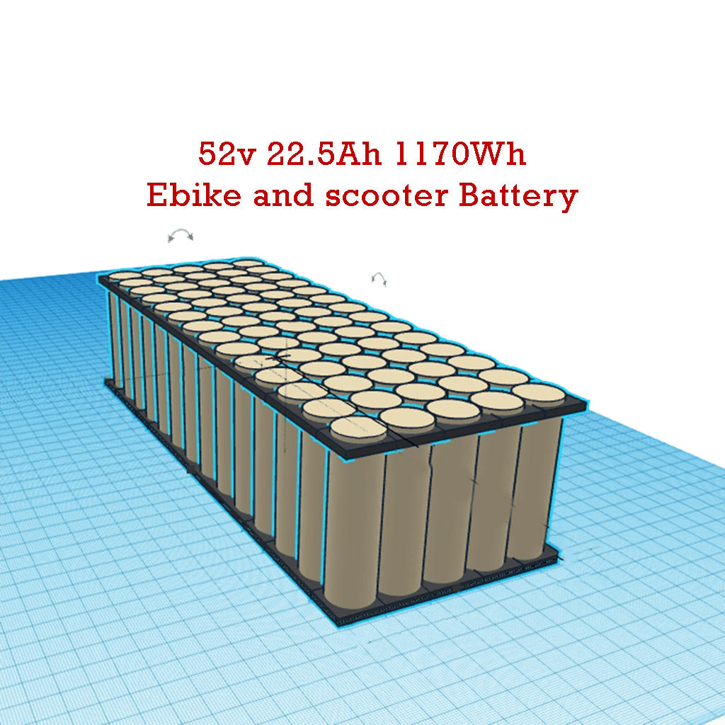 52V 22.5Ah Universal Lithium Ion Battery Pack Molicel Cells Electrified